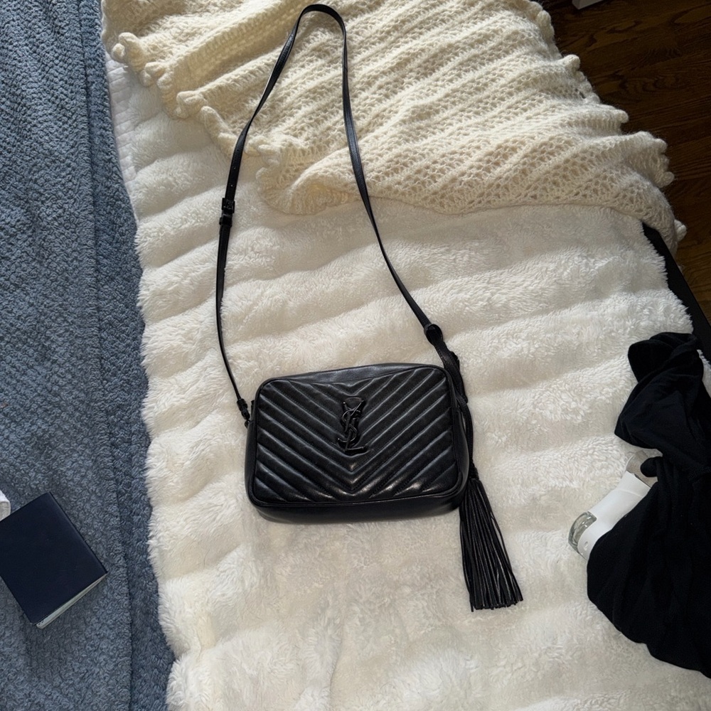 Yves Saint Laurent Metallic Black Crossbody Bag - Picture 2 of 5